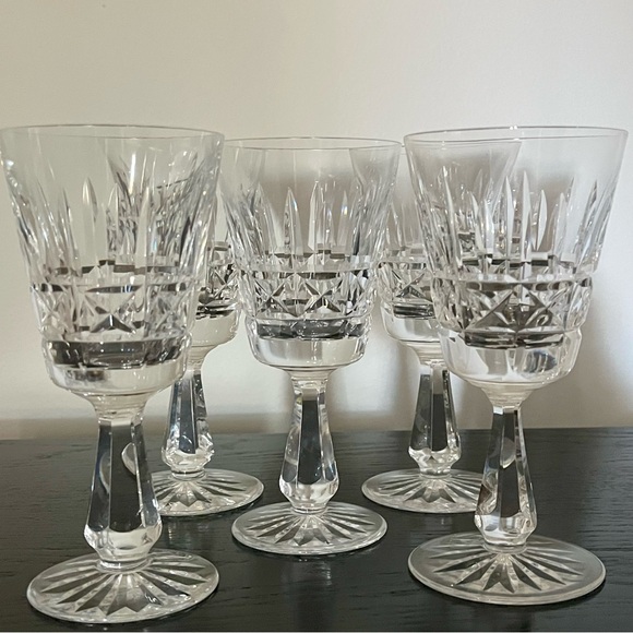 Waterford Crystal Kylemore 6" Claret Wine Glasses Set Of 5 Elegant Glasses - Picture 1 of 12